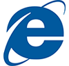 All blue Internet Explorer logo.
